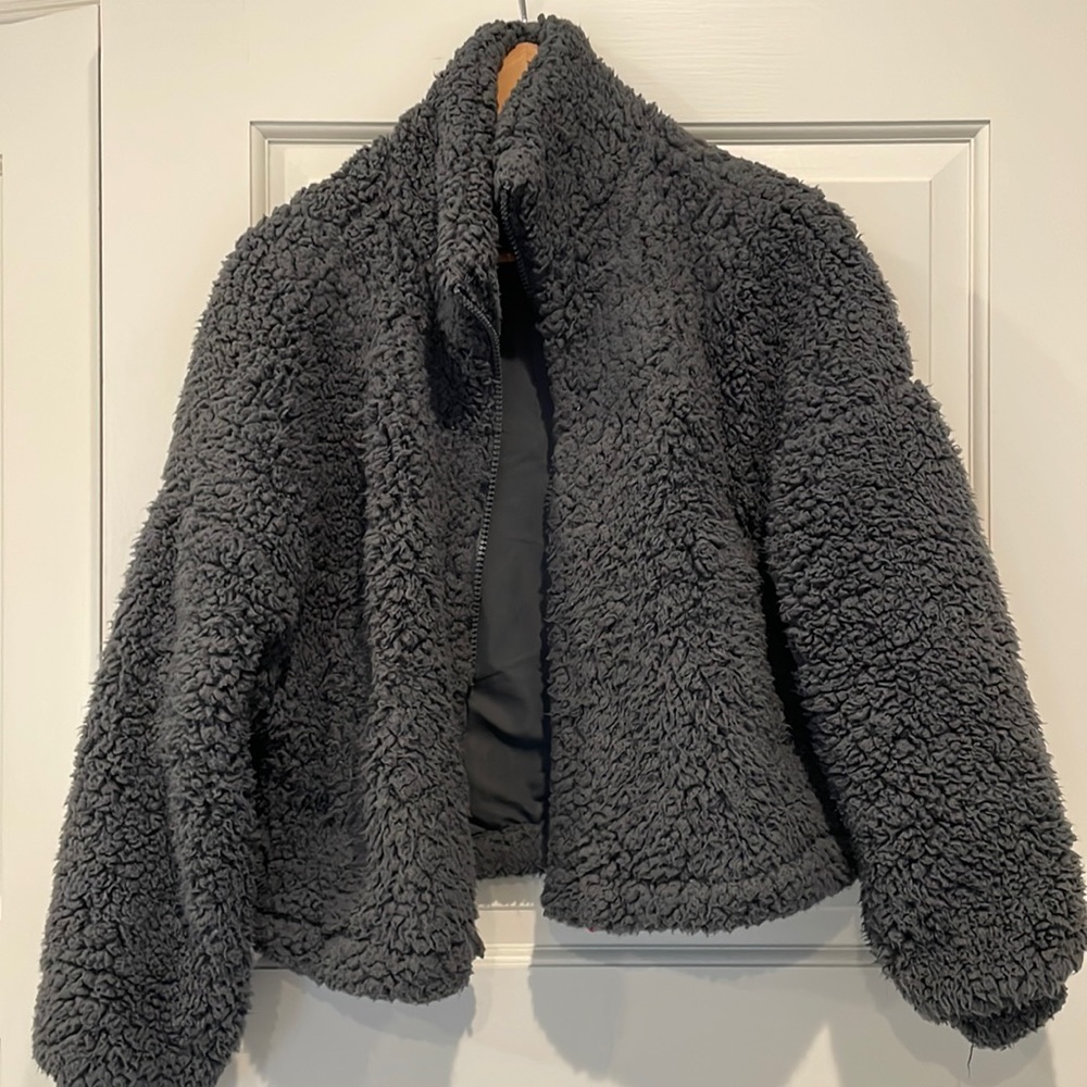Urban outfitters fleece adjustable waist jacket